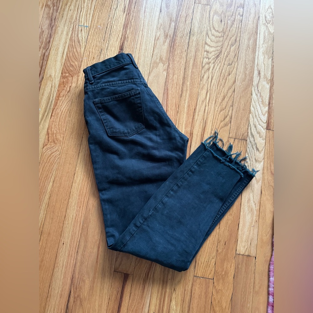 Vintage gap black denim straight leg high rise jeans